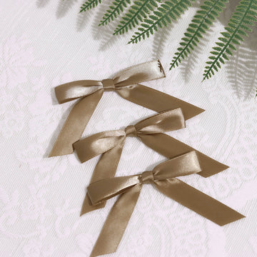 Enhance Your Event Decor with Taupe Satin Ribbon Bows