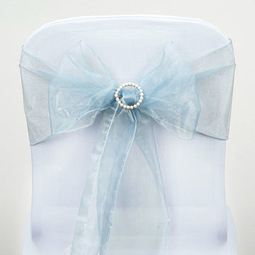 Create a Stunning Atmosphere with Serenity Blue Sheer Organza Chair Sashes