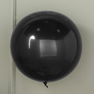 2 Pack Shiny Black Reusable UV Protected Sphere Vinyl Balloons 18"