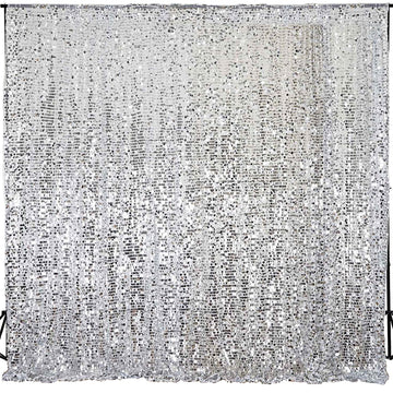 Silver Big Payette Sequin Divider Backdrop Curtain, Event Background Drapery Panel - 20ftx10ft
