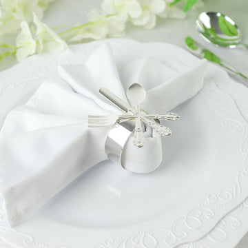 Durable and Reusable Silver Metal Napkin Rings