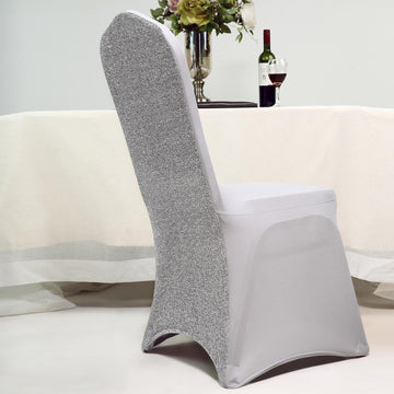 Silver Spandex Stretch Banquet Chair Cover