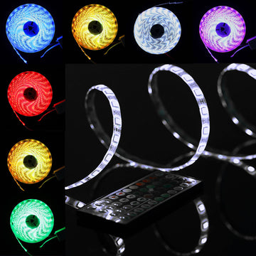 Super Bright Multicolor 300 LED Flexible Strip Lights With Adhesive and Remote 16ft