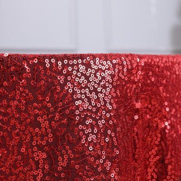 Unleash Your Creativity with the Red Seamless Premium Sequin Round Tablecloth 108