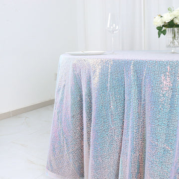 Create a Magical Atmosphere with Sparkly Iridescent Blue Tablecloth