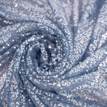 Versatile and Stylish Dusty Blue Sequin Tablecloth