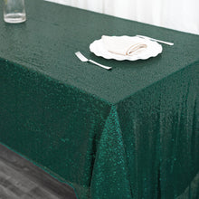 Seamless Hunter Emerald Green Sequin 60 Inch by 126 Inch Rectangle Tablecloth
