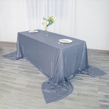 Seamless Dusty Blue Sequin 90 Inch By 156 Inch Rectangle Tablecloth