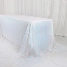 Iridescent Blue 90 Inch x 156 Inch Premium Sequin Rectangle Tablecloth