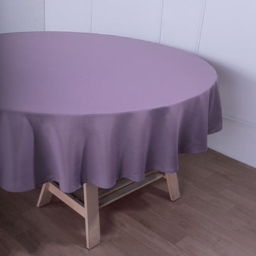 Make a Bold Statement with the Violet Amethyst Seamless Polyester Round Tablecloth 108