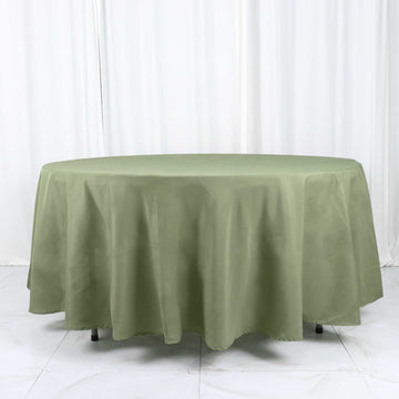 Upgrade Your Event Décor with the Dusty Sage Green Seamless Polyester Round Tablecloth 108