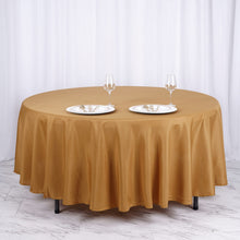108inches Gold Polyester Round Tablecloth