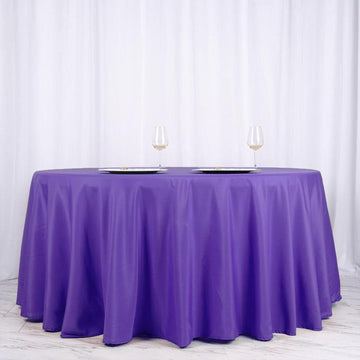 Create a Lavish Setting with a Purple Seamless Polyester Round Tablecloth