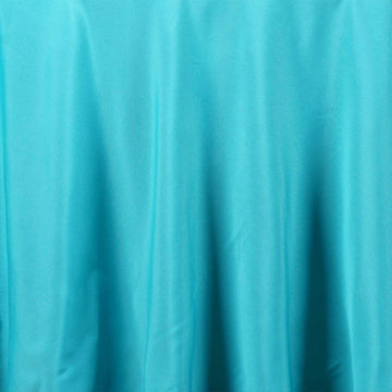 Turquoise Seamless Polyester Round Tablecloth: The Perfect Addition to Your Event Decor
