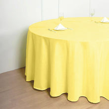 Yellow Color Polyester Round Tablecloth 120 Inch