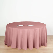 Dusty Rose 132 Inch Seamless Polyester Round Tablecloth 