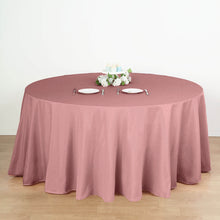 Seamless Polyester Round Tablecloth 132 Inch in Dusty Rose Color