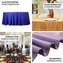 Royal Blue Seamless Polyester Round Tablecloth 132"