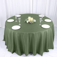 132 Inch Seamless Round Polyester Olive Green Tablecloth