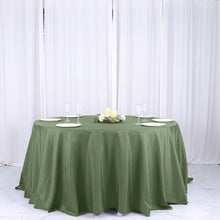 132 Inch Olive Green Round Seamless Polyester Tablecloth