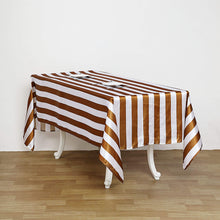 Gold & White 60 Inch x 102 Inch Rectangle Tablecloth Seamless Striped Satin Material