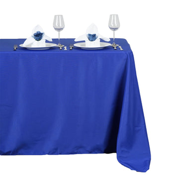 Durable and Stylish: The Royal Blue Seamless Polyester Rectangular Tablecloth