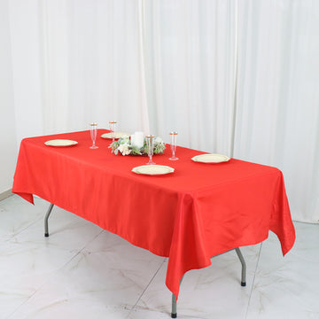 Create a Memorable Event with a Red Seamless Polyester Linen Rectangle Tablecloth