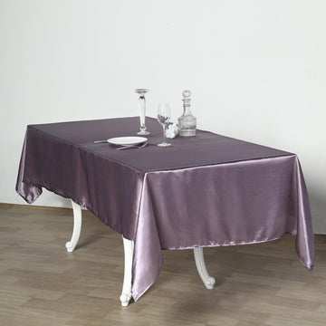 Create a Festive Celebration with the Violet Amethyst Seamless Smooth Satin Tablecloth