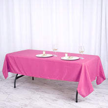 Polyester Rectangular Tablecloth 60 Inch x 102 Inch In Fuchsia