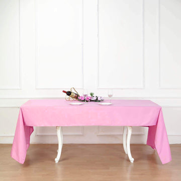 Pink Seamless Polyester Rectangular Tablecloth 60"x126"