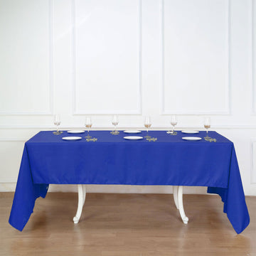 Experience the Timeless Beauty of the Royal Blue Seamless Polyester Rectangular Tablecloth