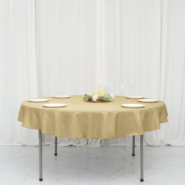Create a Memorable Wedding with the Champagne Seamless Polyester Linen Tablecloth