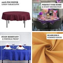 Royal Blue Round Tablecloth 70 Inch In Polyester Linen