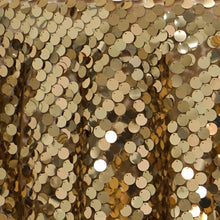 120" Big Payette Gold Sequin Round Tablecloth - Premium Collection