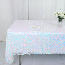Iridescent Blue 60x102 Inch Big Payette Sequin Tablecloth