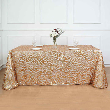 Elevate Your Event Decor with the Matte Champagne Sequin Tablecloth
