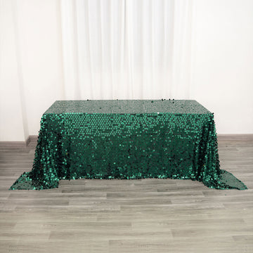 Elevate Your Event Decor with the Hunter Emerald Green Sequin Table Linen