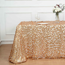 Rectangular Tablecloth Sequin Mesh Matte Champagne 90X156 Inch Size