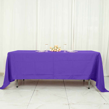 Create a Stunning Atmosphere with the Purple Seamless Polyester Rectangle Tablecloth