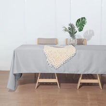 72 Inch x 120 Inch Rectangle Tablecloth In Silver Polyester