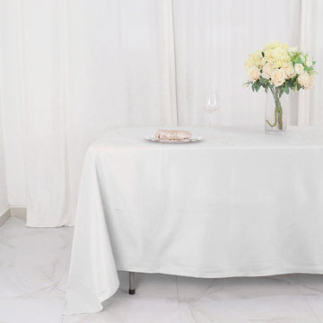 Unleash Your Creativity with the White Seamless Polyester Rectangle Tablecloth