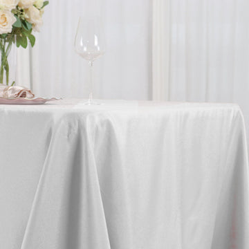 Create an Elegant Ambiance with the White Seamless Polyester Rectangle Tablecloth