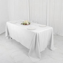 72 Inch x 120 Inch White Rectangle Tablecloth In Polyester