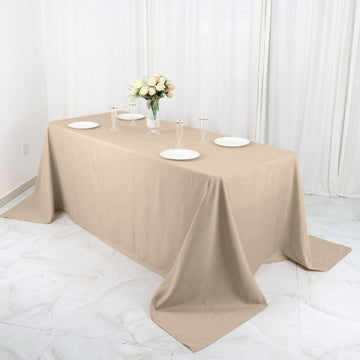 Create a Chic and Elegant Ambiance with the Nude Seamless Polyester Rectangular Tablecloth 90"x132"
