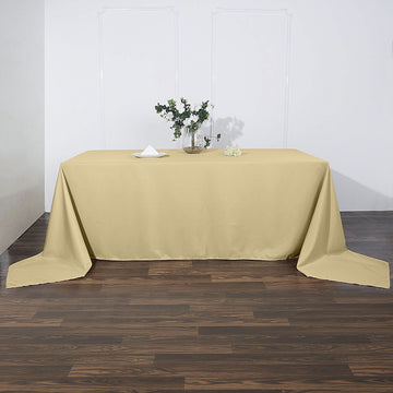 Champagne Seamless Polyester Rectangular Tablecloth 90"x156"
