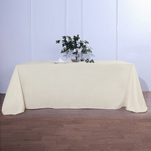 90 Inch x 156 Inch Rectangular Ivory Polyester Tablecloth