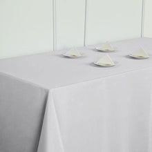 Silver Polyester Rectangular Tablecloth 90 Inch x 156 Inch