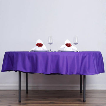 Create a Chic and Memorable Event with a Purple Seamless Polyester Round Tablecloth