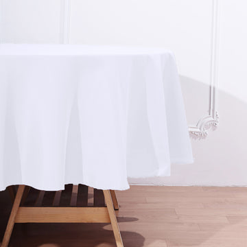 Unleash Your Creativity with the White Seamless Polyester Round Tablecloth 90