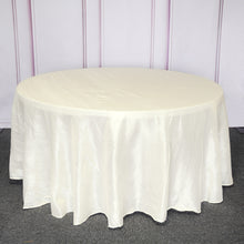 Ivory Accordion Crinkle Taffeta Fabric Round Tablecloth 120 Inch